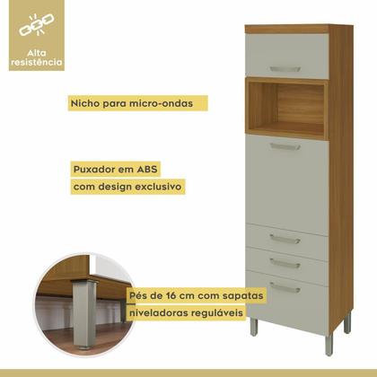 Imagem de Cozinha 2 Peças Armário Aéreo 2 Portas e Paneleiro 2 Portas 3 Gavetas Princesa