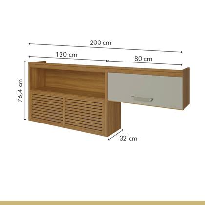 Imagem de Cozinha 2 Peças Armário Aéreo 2 Portas e Paneleiro 2 Portas 3 Gavetas Princesa