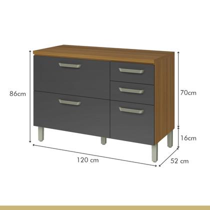 Imagem de Cozinha 3 Peças Ripado Princesa 100% Mdf