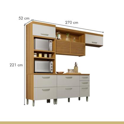 Imagem de Cozinha 3 Peças Torre Quente Ripado Princesa  100% Mdf