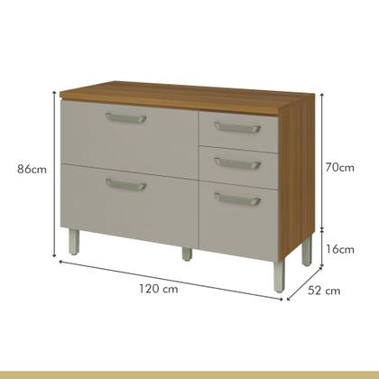 Imagem de Cozinha 4 Peças Ripado Princesa 100% Mdf