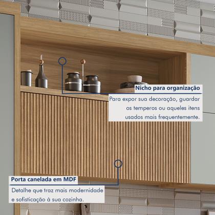 Imagem de Cozinha 5 Peças 7 Portas 6 Gavetas Ripado Marquesa 100% Mdf