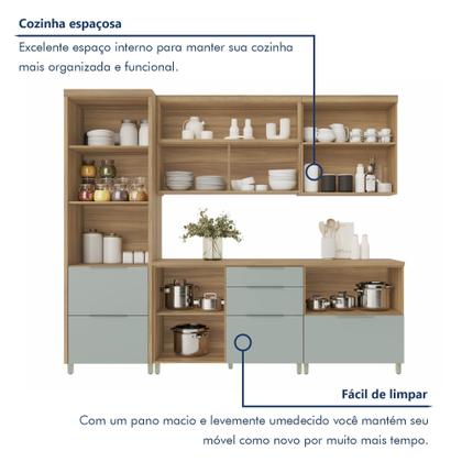 Imagem de Cozinha 5 Peças 7 Portas 6 Gavetas Ripado Marquesa 100% Mdf