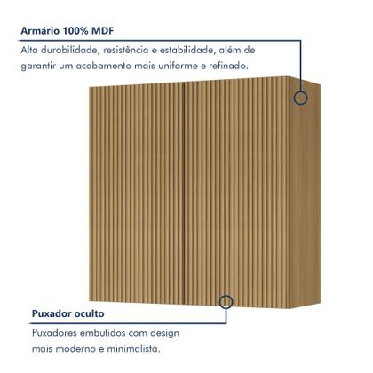 Imagem de Cozinha 5 Peças 8 Portas 7 Gavetas Ripado Rainha  100% Mdf