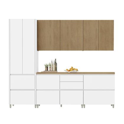 Imagem de Cozinha 5 Peças 8 Portas E 7 Gavetas Ripado Rainha 100% Mdf