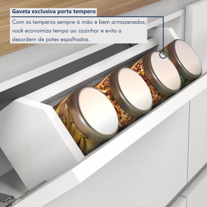 Imagem de Cozinha 5 Peças 8 Portas E 7 Gavetas Ripado Rainha 100% Mdf