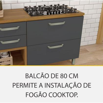 Imagem de Cozinha 5 Peças Ripado 2 Paneleiros Princesa 100 MDF Nesher