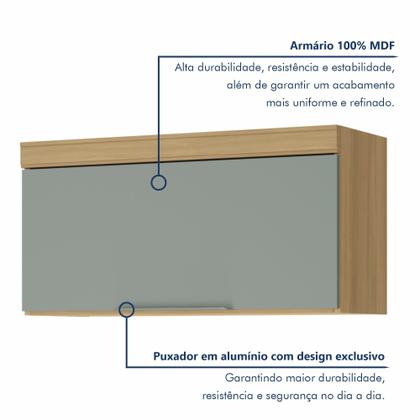 Imagem de Cozinha 6 Peças 5 Portas 5 Gavetas Com Armário Aéreo 100% Mdf Marquesa