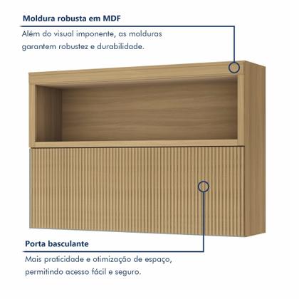Imagem de Cozinha 6 Peças 5 Portas 5 Gavetas Com Armário Aéreo 100% Mdf Marquesa