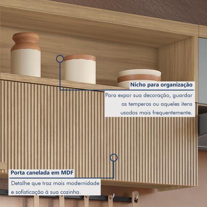 Imagem de Cozinha 6 Peças 5 Portas 5 Gavetas Com Armário Aéreo 100% Mdf Marquesa