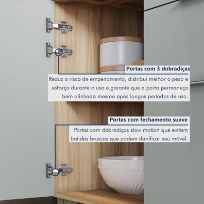 Imagem de Cozinha 6 Peças 5 Portas 5 Gavetas Com Armário Aéreo 100% Mdf Marquesa