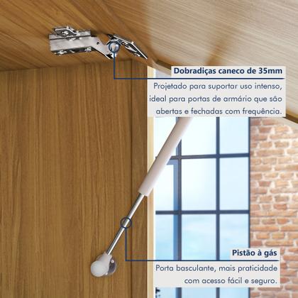 Imagem de Cozinha 6 Peças 5 Portas 5 Gavetas Com Armário Aéreo 100% Mdf Marquesa