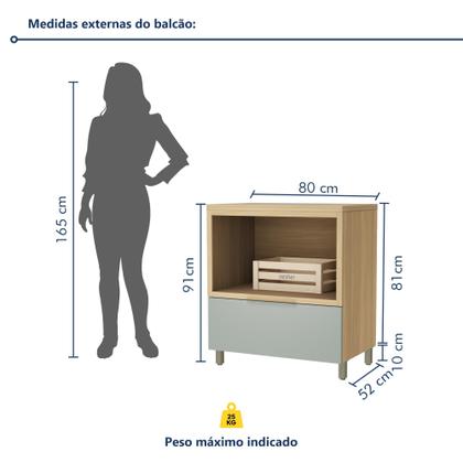 Imagem de Cozinha 6 Peças 5 Portas 5 Gavetas Com Armário Aéreo 100% Mdf Marquesa
