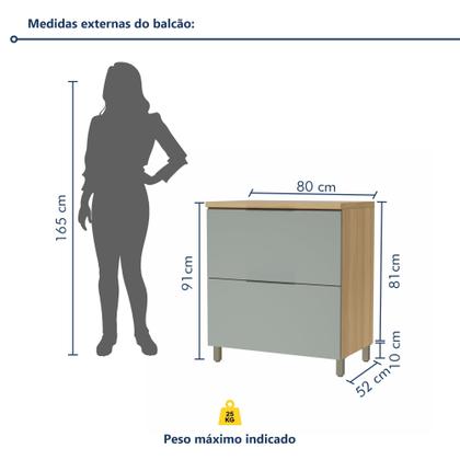 Imagem de Cozinha 6 Peças 5 Portas 5 Gavetas Com Armário Aéreo 100% Mdf Marquesa