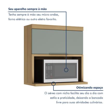 Imagem de Cozinha 6 Peças 5 Portas 5 Gavetas Com Armário Aéreo 100% Mdf Marquesa