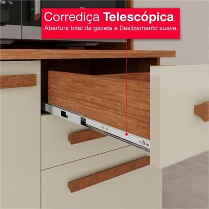 Imagem de Cozinha 6 Portas 2 Gavetas ágata Com Espelho - Tudo De Móveis Cinamomo/grafite