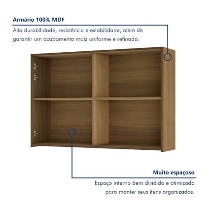 Imagem de Cozinha 7 Peças 9 Portas 8 Gavetas Nichos Forno Ripado Rainha  100% Mdf