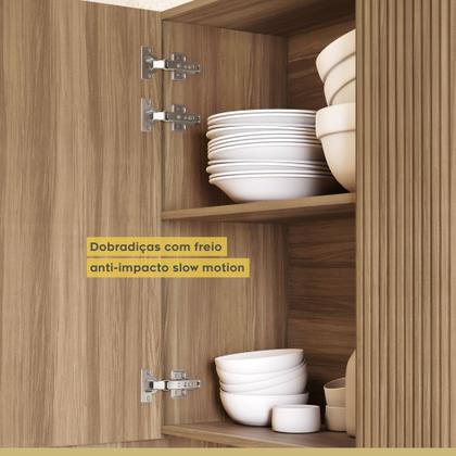 Imagem de Cozinha 9 Peças Canto Direita E Esquerda 12 Portas 8 Gavetas Ripado Rainha 100% Mdf