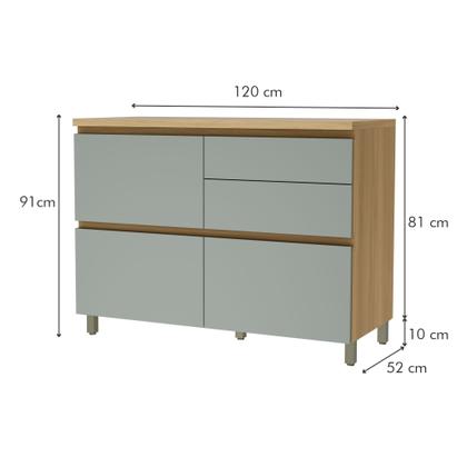 Imagem de Cozinha 9 Peças Canto Direita E Esquerda 12 Portas 8 Gavetas Ripado Rainha 100% Mdf