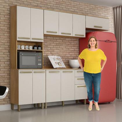 Cozinha Alpes 4 Peças Cinamomo com Off White ValdeMóveis