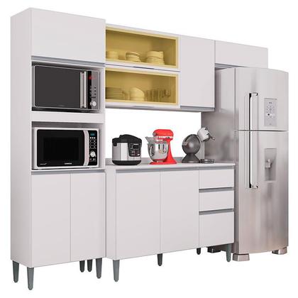 Imagem de Cozinha Ambiente Aline Balcão com Tampo Branco - Poquema