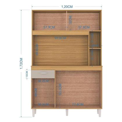Imagem de Cozinha Ambiente Kit Duda 120 cm Damasco Off White  Poquema
