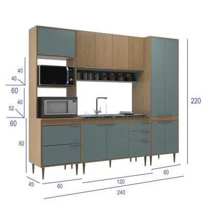 Imagem de Cozinha Armário Modulado 4 Peças 240 Cm Comprimento Ágata