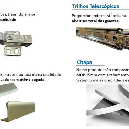 Imagem de Cozinha Armário Modulado 4 Peças 240 Cm Comprimento Ágata