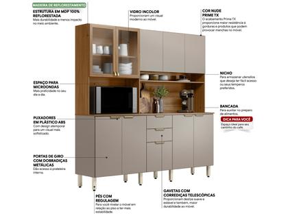 Imagem de Cozinha Compacta 10 Portas 2 Gavetas Amora Demobile