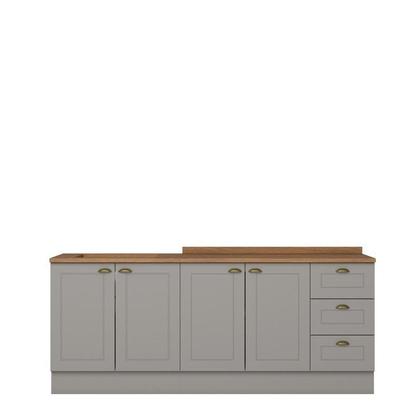 Imagem de Cozinha Compacta 100% MDF 2 Balcões com Tampo Americana Cinza/Nature