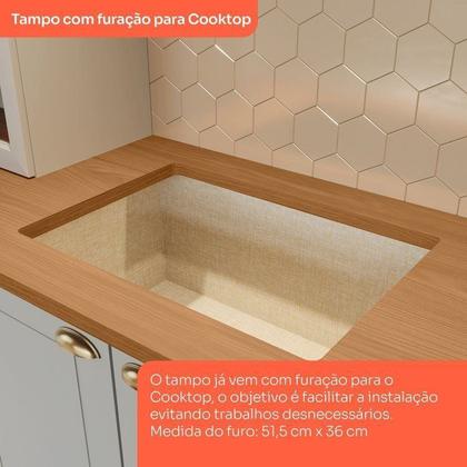 Imagem de Cozinha Compacta 100% MDF 2 Balcões com Tampo Americana Cinza/Nature