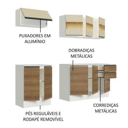 Imagem de Cozinha Compacta 100% MDF Madesa Smart 180 cm Com Balcão e Tampo