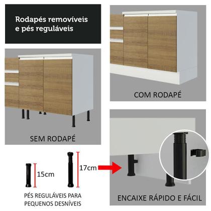 Imagem de Cozinha Compacta 100% MDF Madesa Smart 180 cm Com Balcão e Tampo