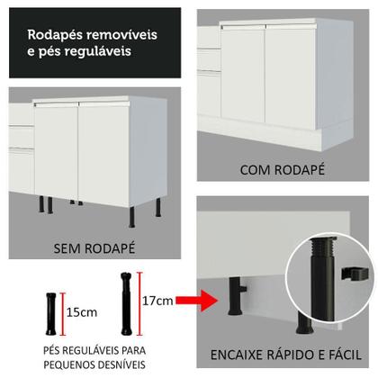 Imagem de Cozinha Compacta 100% MDF Madesa Smart 180 cm Modulada Com Balcão e Tampo