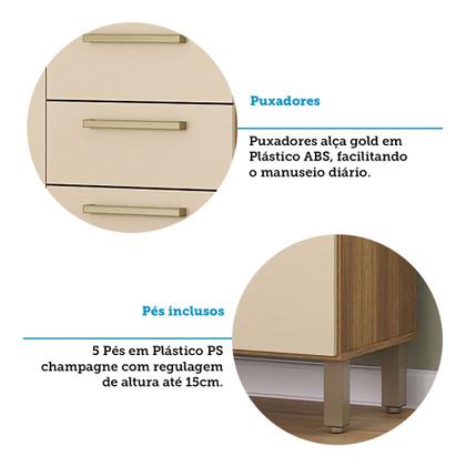 Imagem de Cozinha Compacta 120,30cm 6 Portas e 2 Gavetas com Tampo 351 Luciane Móveis