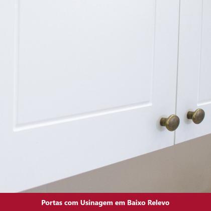 Imagem de Cozinha Compacta 120cm Americana com Tampo 2 peças 5 Portas 3 Gavetas Henn - Branco HP Fosco