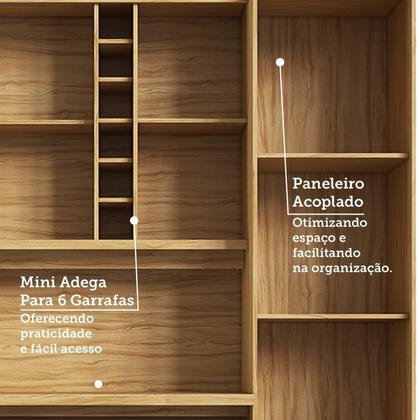 Imagem de Cozinha Compacta 178cm com 6 Portas 1 Gaveta e Mini Adega 100% Mdf Suécia Espresso Móveis