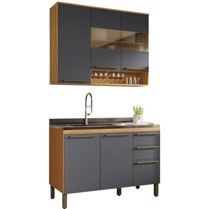 Imagem de Cozinha Compacta 2 peças 6 Portas 2 Gavetas 100% MDF Nápoli Prime