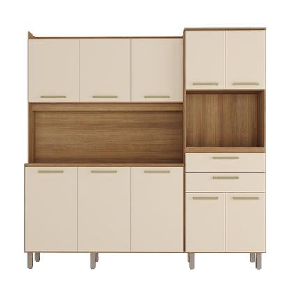 Imagem de Cozinha Compacta 200cm 10 Portas e 2 Gavetas com Tampo 355 Luciane Móveis