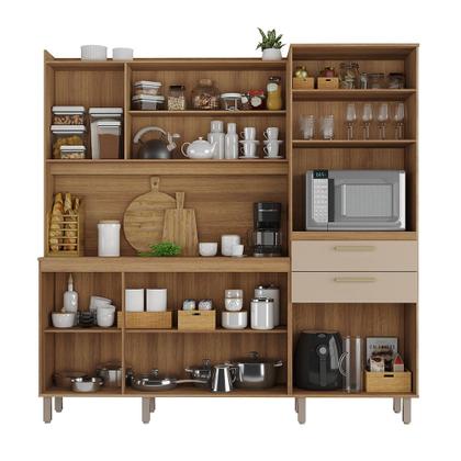 Imagem de Cozinha Compacta 200cm 10 Portas e 2 Gavetas com Tampo 355 Luciane Móveis