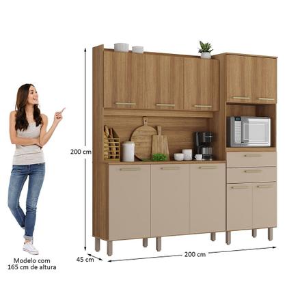 Imagem de Cozinha Compacta 200cm 10 Portas e 2 Gavetas com Tampo 355 Luciane Móveis