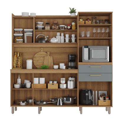 Imagem de Cozinha Compacta 200cm 10 Portas e 2 Gavetas com Tampo 355 Luciane Móveis