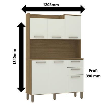 Imagem de Cozinha compacta  351-6 portas-2 gv avela/arenas- luciane