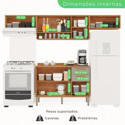 Imagem de Cozinha Compacta 4 Peças 8 Portas 2 Gavetas Bella