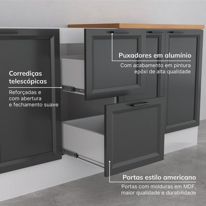 Imagem de Cozinha Compacta 5 Peças 1 Paneleiro Duplo 2 Aéreos 2 Balcões Soho CabeCasa MadeiraOriginals