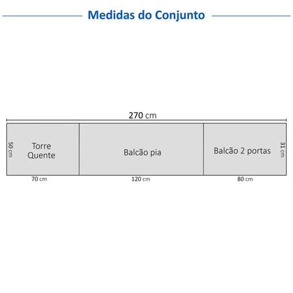 Imagem de Cozinha Compacta 5 Peças 1 Paneleiro Duplo 2 Aéreos 2 Balcões Soho CabeCasa MadeiraOriginals