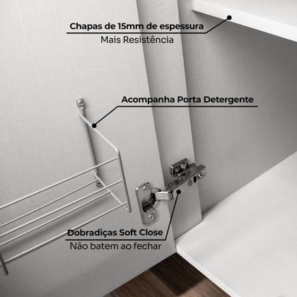 Imagem de Cozinha Compacta 5 Peças com Balcão Para Cooktop Emily Espresso Móveis