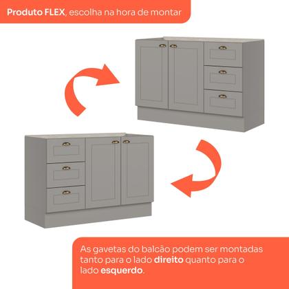 Imagem de Cozinha Compacta 5 Peças com Balcão Para Cooktop Emily Espresso Móveis