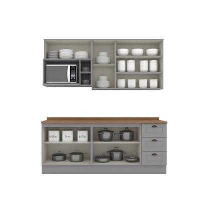 Imagem de Cozinha Compacta 5 Peças com Balcão Para Cooktop Emily Espresso Móveis