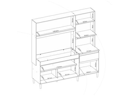 Imagem de Cozinha Compacta 5 Portas 1 Gaveta Amaranto Demóbile
